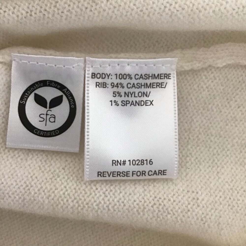 Garnet Hill Lightweight Cashmere Turtleneck Sweater Size S Ivory Cream Luxury - Picture 7 of 9